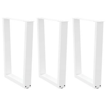 Patas Para Mesa De Comedor En Forma De V (3 Unidades), Color Blanco, 70 X (72-73,3) Cm, Acero Vidaxl