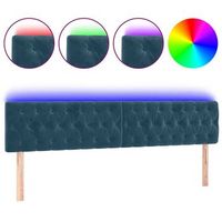 cabecero con led de terciopelo azul oscuro 200x7x7888 cm vidaxl