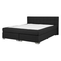 cama continental tapizada negra 140 x 200 cm marco con cabecero y colchon admiral