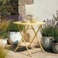 mesa plegable sande cuadrada - amarillo encasa