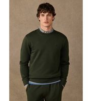 hackett london para hombre hm5800187 sudadera algodon cuello redondo con logo verde l casual