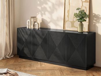 Aparador con 4 puertas de mdf - negro - mezuliawordwrap{70}}