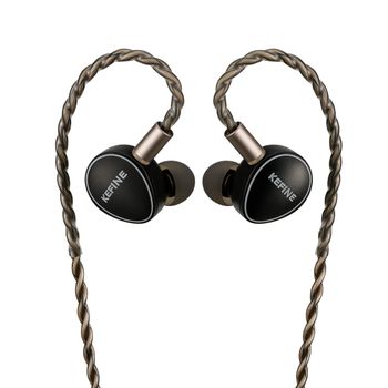 KEFINE Quatio 2DD + 2BA Auricular híbrido de alta fidelidad IEM Cable trenzado plateado con interfaz desmontable de 2 pines de 0,78 mm