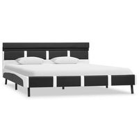cama matrimonial  cama doble  estructura de cama con led cuero sintetico gris 160x200 cm cfw23183