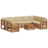conjunto de sofas de exterior 10 uds natural y beige vidaxl