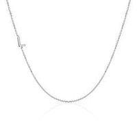 letra de cadena para mujer en oro blanco 14 quilates