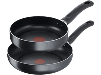 set de sartenes - tefal c42202s2a 2 unidades 2026 cm para todo tipo cocinas revestimiento antiadherente aluminio negro