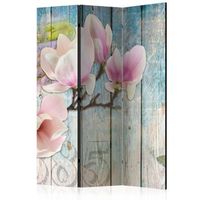 biombo - pink flowers on wood 135x172 cm