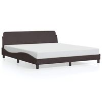cama matrimonial  cama para adultos  estructura de cama con cabecero de tela marron 160x200 cm