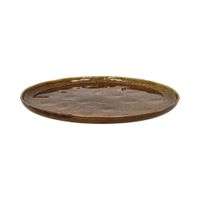 plato llano de gres marron
