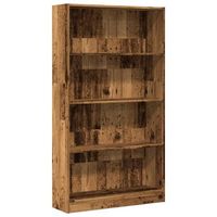 estanteria madera de ingenieria color envejecido 80x24x143 cm