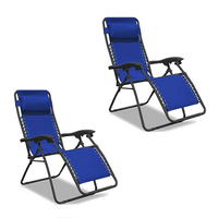 set de 2 sillas gravedad cero reclinables tumbonas sillas reclinable ajustable butacas plegable con almohada azul