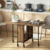 mesa plegable de comedor de melamina homcom 130x80x74 cm marron