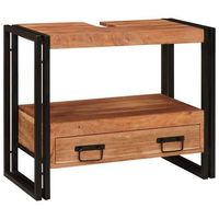 mueble tocador marron 71 x 33 x 58 cm madera de acacia solida vidaxl
