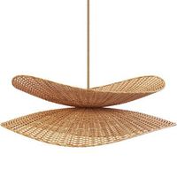 lampara colgante de ratan - boho bali - buju natural
