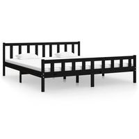 cama matrimonial  cama para adultos  estructura de cama de madera maciza negro 200x200 cm