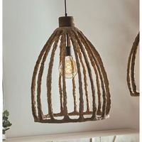 lampara de techo papel mache akil marron 64cms 48dx64 cms
