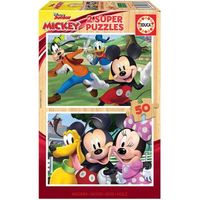 educa borras - puzzle 2x50 mickey and friends wooden 18880
