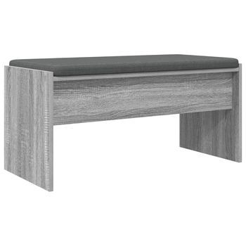 Banco De Entrada Con Cojín Gris Sonoma 83 X 38 X 40 Cm Vidaxl