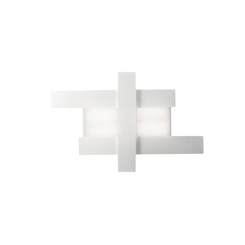 Aplique Led De Diseño Moderno Blanco 40w - Estructura Geométrica De Acero, Luz Cálida 3000k, 2620lm, Ancho 84 Cm, Ip20