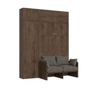 sofa cama 120 kentaro nogal con columna - mueble de pared vasistas - mueble de pared sobre columna