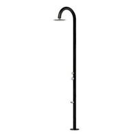ducha negra y acero inoxidable aisi 316l para piscina con mezclador y lavapies