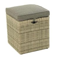 puff de jardin aluminio y rattan sintetico color gris medidas 40x40x49 cm cojin desenfundable antracita reposa pies de salon puff para terraza asiento de jardin reposapies trenzado con cojin