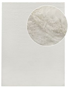 Alfombra de piel Fluffy crema 80x150 cm