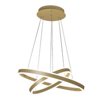 lampara colgante led palau 108w 3000k regulable o60 y o40 cm oro mate - dos aros de metal y metacrilato