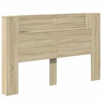 cabecera con led con estante sonoma 160 x 165 x 1035 cm