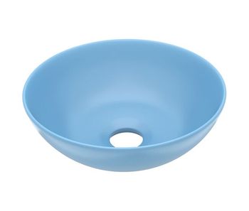 Vidaxl lavabo de cuarto de baño redondo cerámica azul claro