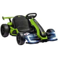 homcom 24 v kart electrico para ninos hasta 12 kmh con funcion de derrape 2 motores asiento ajustable arranque suave   aosom espana
