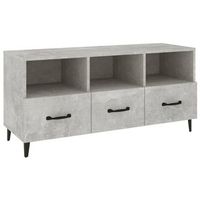 mueble de tv madera contrachapada gris hormigon 102x35x50 cm vidaxl