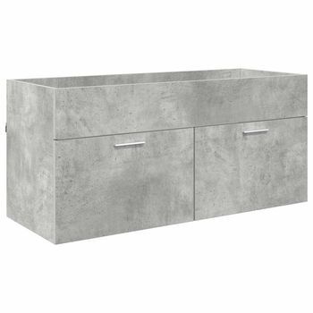 Mueble De Lavabo Gris Concreto Madera De Ingeniería Vidaxl