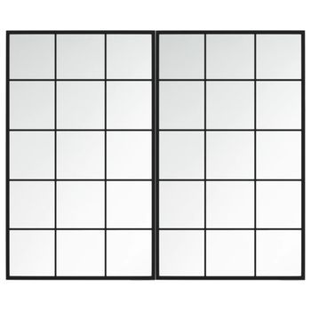 Espejos De Pared 2 Uds Metal Negro 100x60 Cm Vidaxl