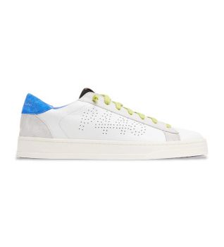 P448 para hombre. F25JACKC130 Zapatillas de piel Jackc 130 blanco. azul (40), Plano, Cordones, Casual