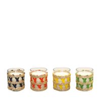 velas con fragancia de salvia en 4 colores - lote de 4