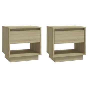 Mesitas De Noche 2 Uds Contrachapada Roble Sonoma 45x34x44 Cm Vidaxl