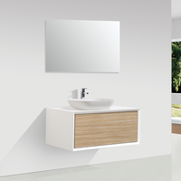 mueble de bano montado 90cm palio blanco  roble claro