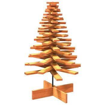 Árbol Navidad De Adorno Madera Maciza Pino Marrón Cera 100 Cm Vidaxl