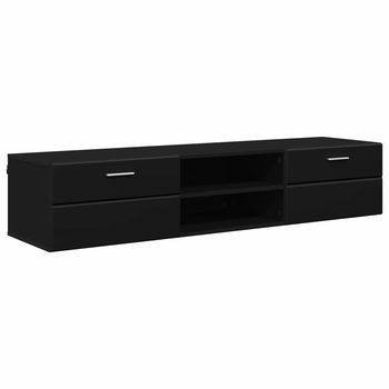 Armario De Madera 150 X 39 X 30 Cm Negro Madera De Ingeniería Vidaxl