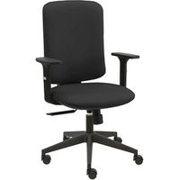 silla de oficina eve negra con reposabrazos - tapizado negro