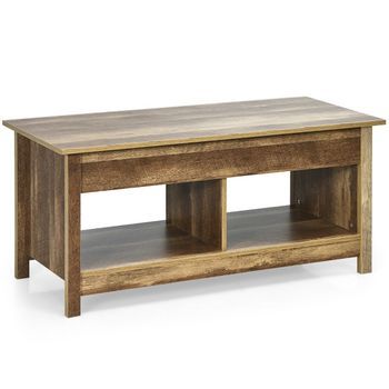 Mesa De Centro Con Tapa Elevable Muebles Decorativos Multifuncionales Con Compartimentos Ocultos Y Estantes De Roble