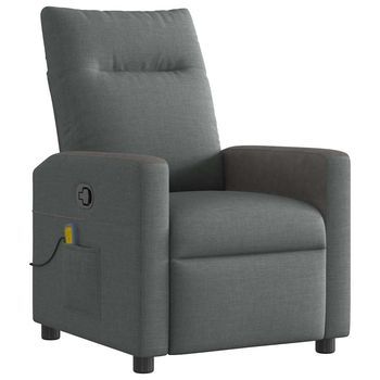 Sillón De Salón | Silla | Silló De Masaje Reclinable De Tela Gris Oscuro