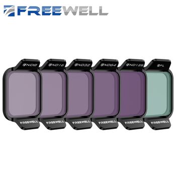 Freewell - Kit de 6 filtros estándar para uso diurno, filtros ND8, ND16, ND32, ND64, ND128 y PL para DJI Flip y DJI Lito X1, accesorios para cámara