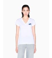 ax armani exchange para mujer xw002347af10356u0002 camiseta ajustada de punto blanco xxl casual algodon manga corta