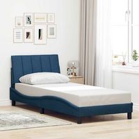cama individual  cama para adultos  estructura de cama sin colchon tela azul 80x200 cm cfw653863