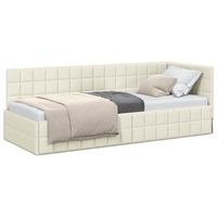 cama individual  cama para adulto  estructura de cama en esquina crema 80 cm x 200 cm terciopelo