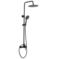 columna de ducha monomando mora negro mate  o 20cm