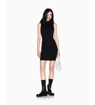 A|X Armani Exchange para mujer. XW001875AF11957MC005 Vestido Midi negro (L), Casual, Viscosa, Sin mangas / Tirantes